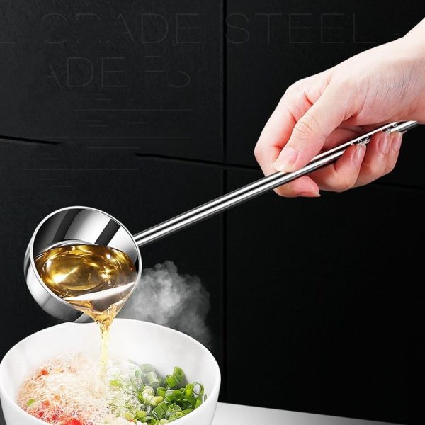 Kacheeg Stainless Steel Hot Oil Skillet Kitchen Small Oil Pouring Spoon, Style: Glossy - Image 11