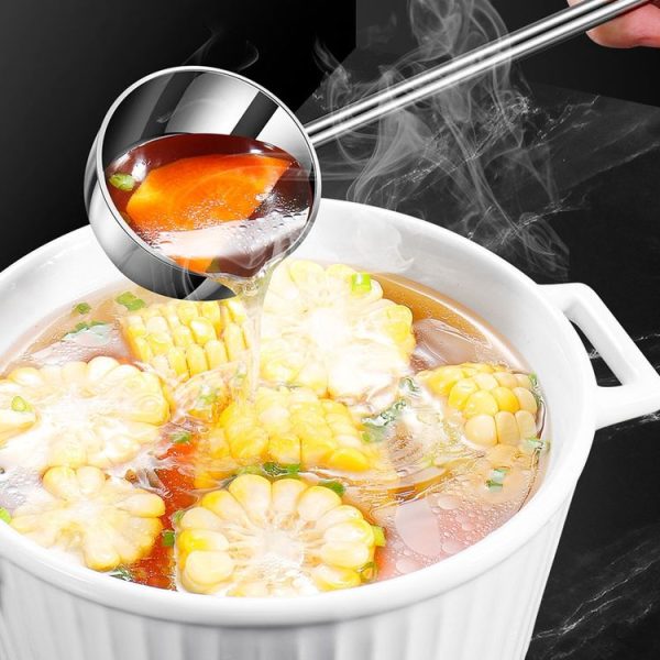 Kacheeg Stainless Steel Hot Oil Skillet Kitchen Small Oil Pouring Spoon, Style: Glossy - Image 12