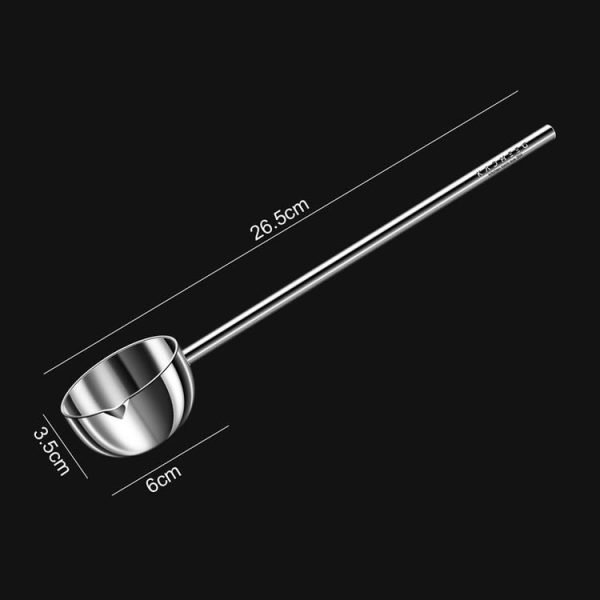 Kacheeg Stainless Steel Hot Oil Skillet Kitchen Small Oil Pouring Spoon, Style: Glossy - Image 2