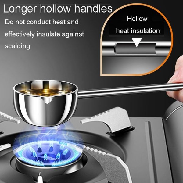 Kacheeg Stainless Steel Hot Oil Skillet Kitchen Small Oil Pouring Spoon, Style: Glossy - Image 6