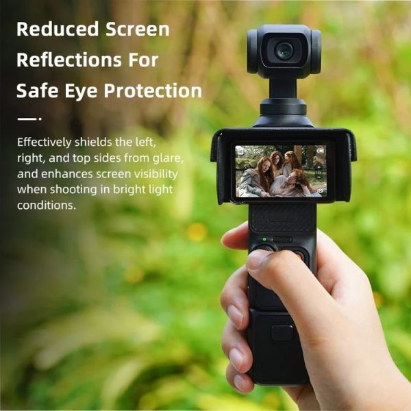 DJI Osmo Pocket 3 BRDRC Sunshade Hood Light Weight Screen Shade (Black) - Image 3