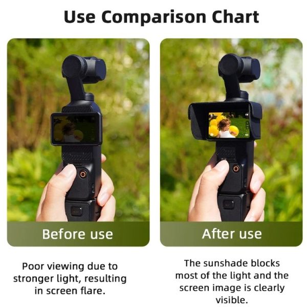 DJI Osmo Pocket 3 BRDRC Sunshade Hood Light Weight Screen Shade (Black) - Image 4