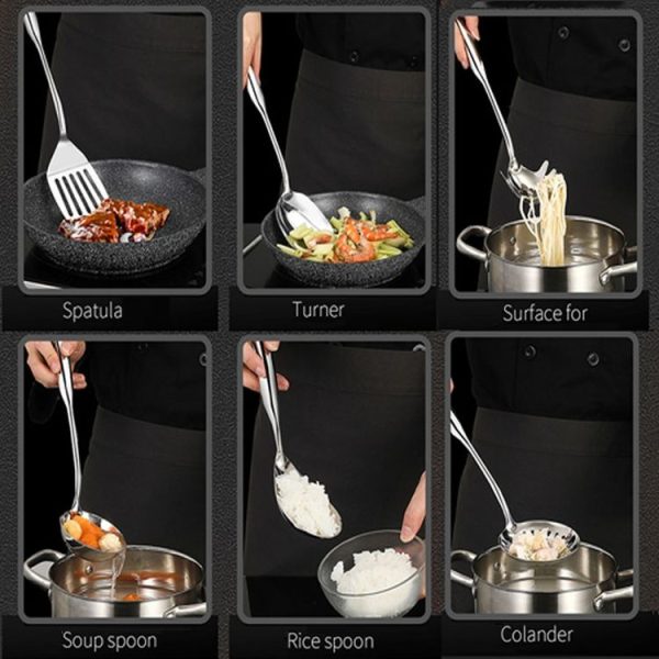 Kacheeg Household Stainless Steel Spatula Kitchenware Kitchen Cooking Tools, Style: Spatula - Image 10