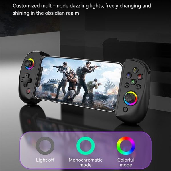 D8 Mobile Phone Stretch Band Light Gamepad Dual Hall Wireless Bluetooth Somatic Vibration Grip for PC / Android / IOS / Tablet / PS3 / PS4 / Switch, Color: Black - Image 11