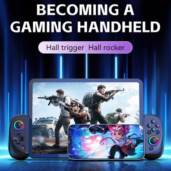 D8 Mobile Phone Stretch Band Light Gamepad Dual Hall Wireless Bluetooth Somatic Vibration Grip for PC / Android / IOS / Tablet / PS3 / PS4 / Switch, Color: Black - Image 13