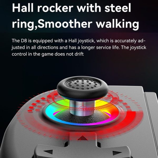 D8 Mobile Phone Stretch Band Light Gamepad Dual Hall Wireless Bluetooth Somatic Vibration Grip for PC / Android / IOS / Tablet / PS3 / PS4 / Switch, Color: Black - Image 6