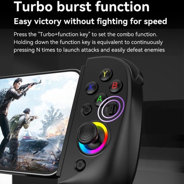 D8 Mobile Phone Stretch Band Light Gamepad Dual Hall Wireless Bluetooth Somatic Vibration Grip for PC / Android / IOS / Tablet / PS3 / PS4 / Switch, Color: Black - Image 7