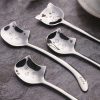 Kacheeg Stainless Steel Cats Spoon Cute Coffee Dessert Ladle Stirring Stick, Style: Smile - Image 4