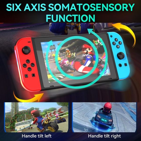 JOY-02 Gaming Left And Right Handle With RGB Lights Body Feel Bluetooth Gamepad For Switch / Switch OLED / Switch Pro / Switch Lite / Switch Joycon (Blue Red) - Image 10