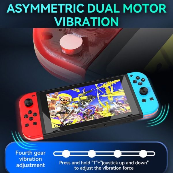 JOY-02 Gaming Left And Right Handle With RGB Lights Body Feel Bluetooth Gamepad For Switch / Switch OLED / Switch Pro / Switch Lite / Switch Joycon (Blue Red) - Image 11