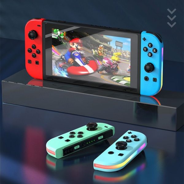 JOY-02 Gaming Left And Right Handle With RGB Lights Body Feel Bluetooth Gamepad For Switch / Switch OLED / Switch Pro / Switch Lite / Switch Joycon (Blue Red) - Image 2