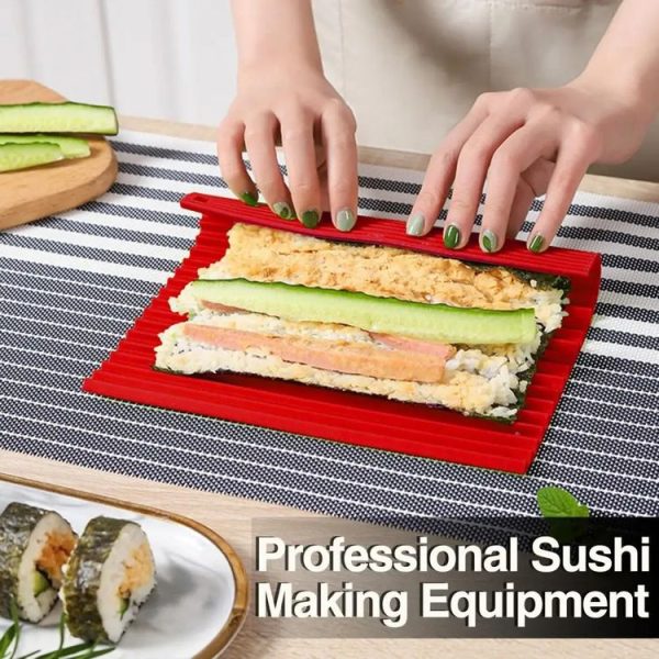 Silicone Sushi Curtain Hand Roll Mold Double-sided Kimbap Tool (Green) - Image 3