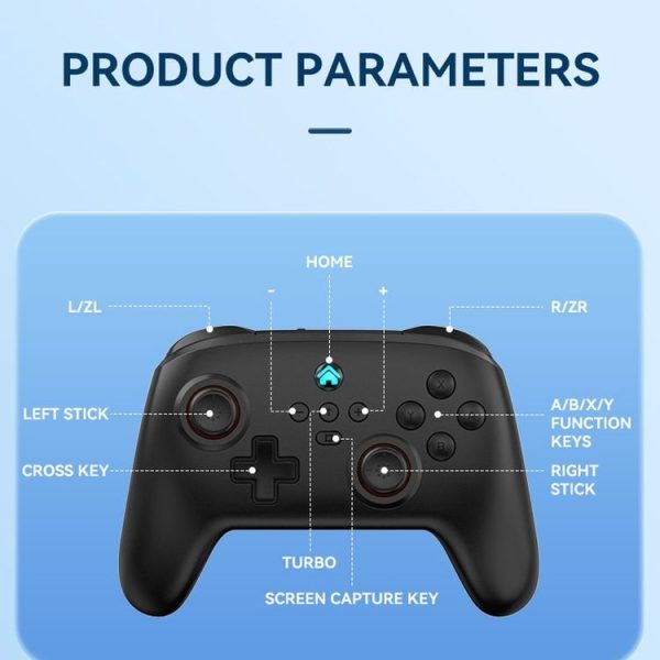 Wireless Bluetooth Gamepad With Wakeup Vibration Body Gamepad For Switch / Android / Apple / PC (Black) - Image 4