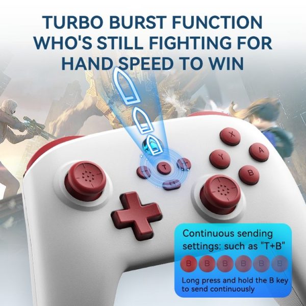 Wireless Bluetooth Gamepad With Wakeup Vibration Body Gamepad For Switch / Android / Apple / PC (Black) - Image 9