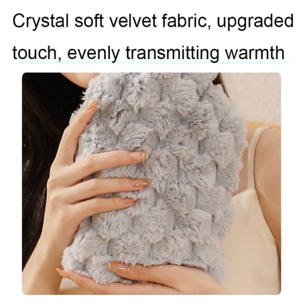 Imitation Rabbit Fur Water-filled PVC Explosion-proof Hot Water Bag for Cold / Hot Compresses, Color: Pink 500ml - Image 6