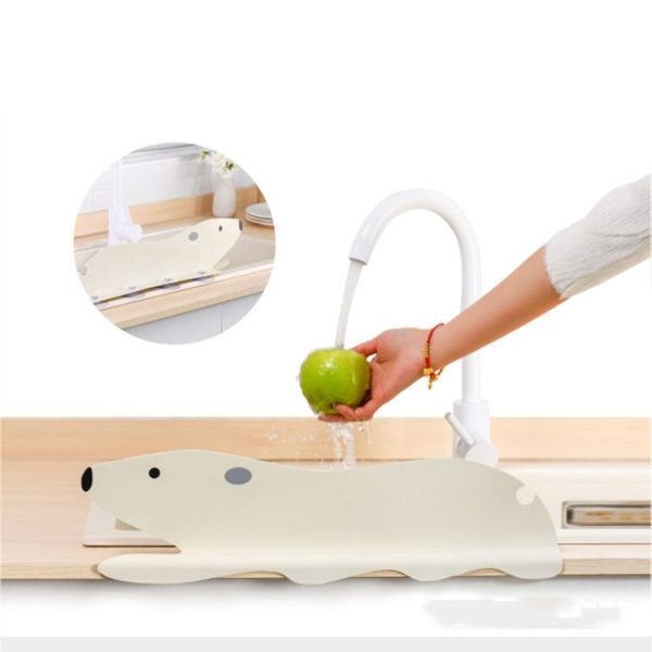 Cartoon Bear Kitchen Sink Water Deflector Sink Suction Cup Splash Protection Tools (White) - Image 2
