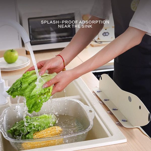 Cartoon Bear Kitchen Sink Water Deflector Sink Suction Cup Splash Protection Tools (White) - Image 8