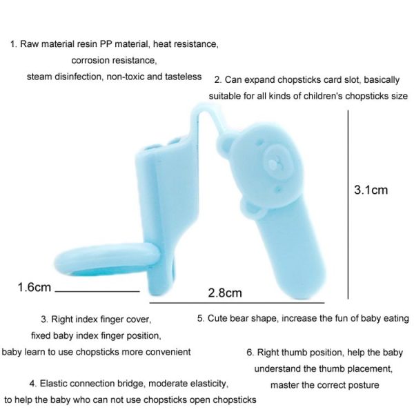 3pcs / set Children Chopstick Grip Corrector Non-slip Practice Chopsticks Finger Cots (Blue) - Image 3