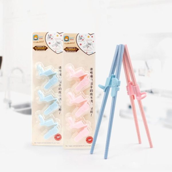 3pcs / set Children Chopstick Grip Corrector Non-slip Practice Chopsticks Finger Cots (Blue) - Image 6