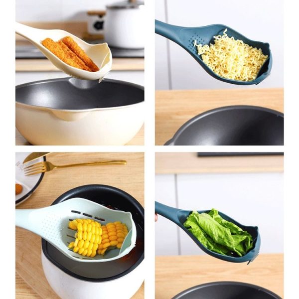 Multifunctional Garlic Press Filter Slotted Spoon Baby Food Grinding Tools (Deep Blue Yellow) - Image 6
