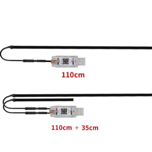Car Interior Fiber Optic Cold Light RGB Ambient Lamp Center Phantom Footwell Atmosphere Lights, Style: One To One 110cm (Colorful Double Control) - Image 2