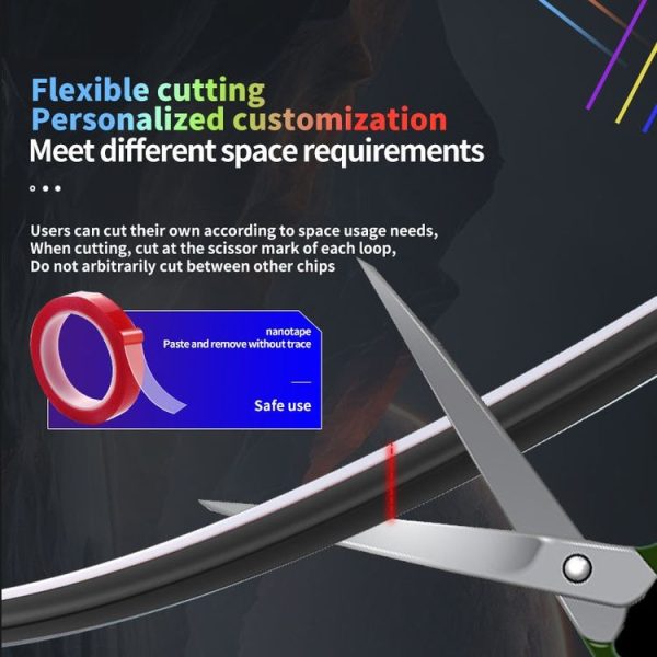 Car Interior Fiber Optic Cold Light RGB Ambient Lamp Center Phantom Footwell Atmosphere Lights, Style: One To One 110cm (Colorful Double Control) - Image 5