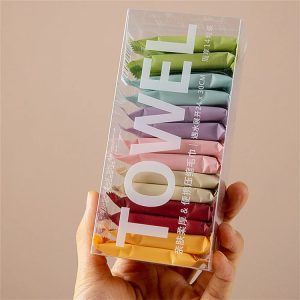 14pcs / Box Disposable Compressed Towel Portable Travel Washcloth Thickened Face Wipe Towel (Macaron Color)