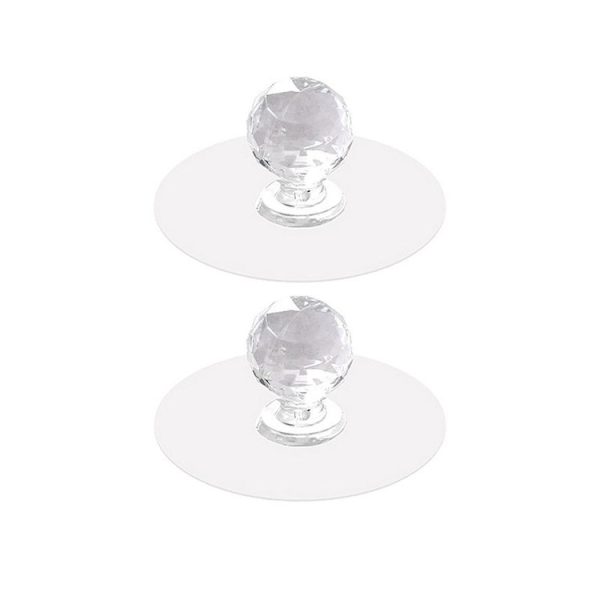 2pcs / Pack Invisible Cabinet Drawer Suction Cup Sticky Handle Acrylic Self-Adhesive Closet Glass Handle