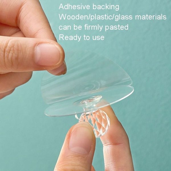 2pcs / Pack Invisible Cabinet Drawer Suction Cup Sticky Handle Acrylic Self-Adhesive Closet Glass Handle - Image 6