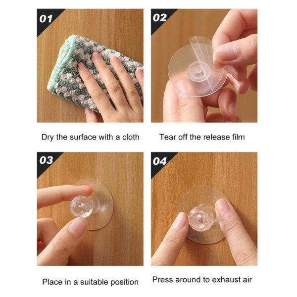 2pcs / Pack Invisible Cabinet Drawer Suction Cup Sticky Handle Acrylic Self-Adhesive Closet Glass Handle - Image 9