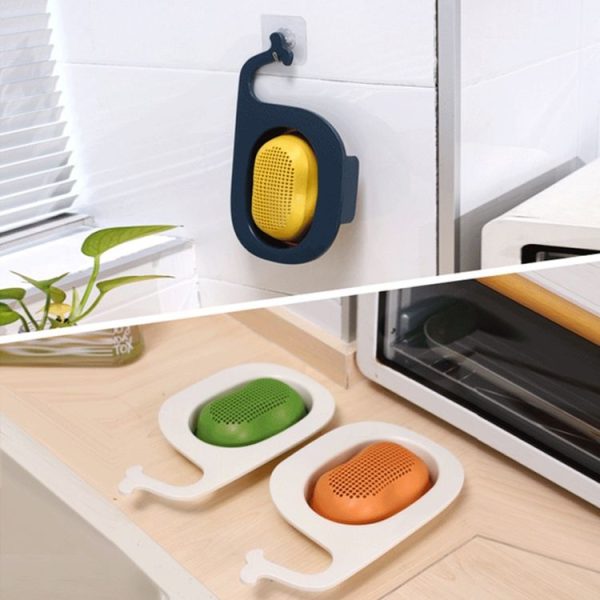 Multifunctional Whale-shaped Foldable Kitchen Fruit and Vegetable Draining Basket (Yellow Blue) - Image 9