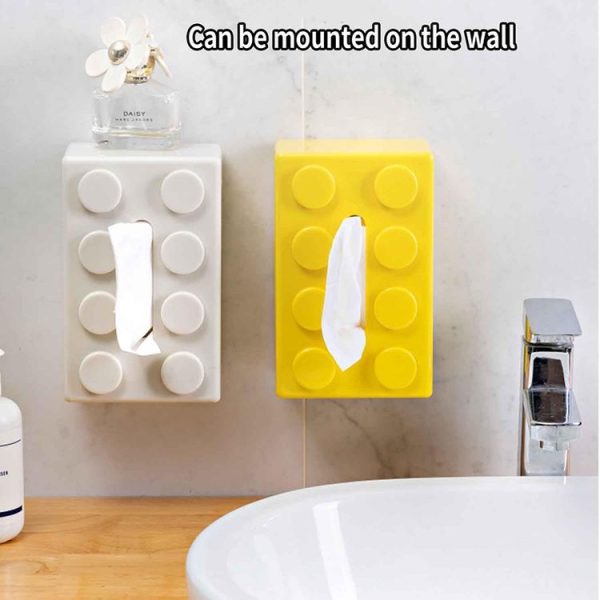 Multifunctional Cartoon Building Block Tissue Storage Box Living Room Coffee Table Decorations, Color: Red - Image 3