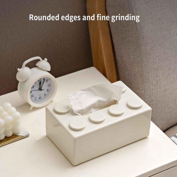 Multifunctional Cartoon Building Block Tissue Storage Box Living Room Coffee Table Decorations, Color: Red - Image 4
