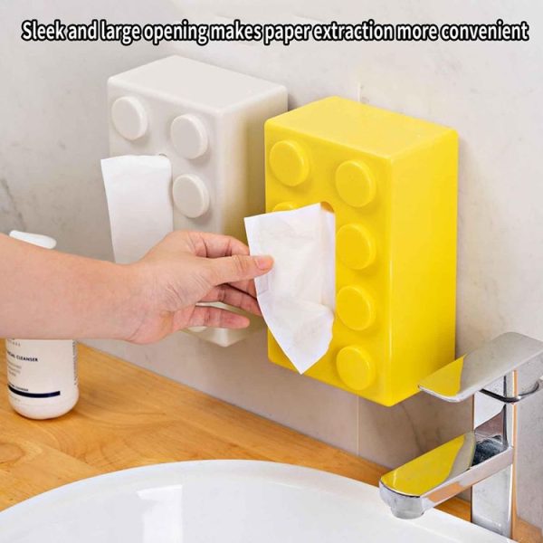 Multifunctional Cartoon Building Block Tissue Storage Box Living Room Coffee Table Decorations, Color: Red - Image 7
