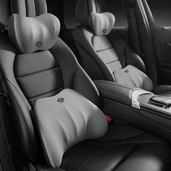 Automotive Memory Foam Backrest Headrest Car And Home Soft Cushion Lumbar Pillow Backrest, Style: Headrest Gray - Image 10