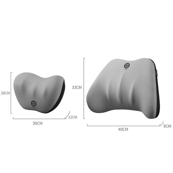 Automotive Memory Foam Backrest Headrest Car And Home Soft Cushion Lumbar Pillow Backrest, Style: Headrest Gray - Image 2