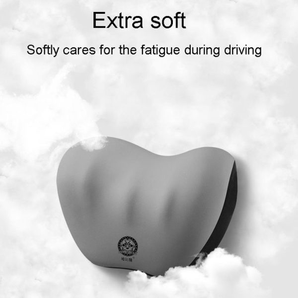 Automotive Memory Foam Backrest Headrest Car And Home Soft Cushion Lumbar Pillow Backrest, Style: Headrest Gray - Image 4