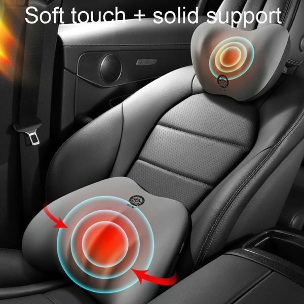 Automotive Memory Foam Backrest Headrest Car And Home Soft Cushion Lumbar Pillow Backrest, Style: Headrest Gray - Image 8