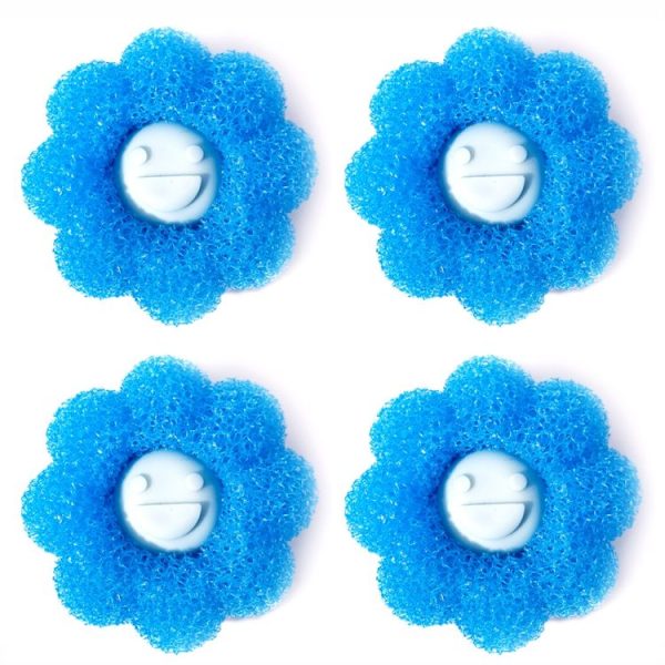 4pcs / Set Household Anti-tangle Laundry Balls Anti-knotting Laundry Cleaning Ball for Washing Machine (Blue)