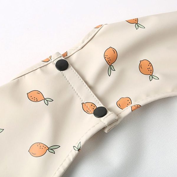 Long Sleeved Baby Soft PU Bib Waterproof Washable Easy Clean Smock With Pocket, Size: S (Dragon Fruit) - Image 5