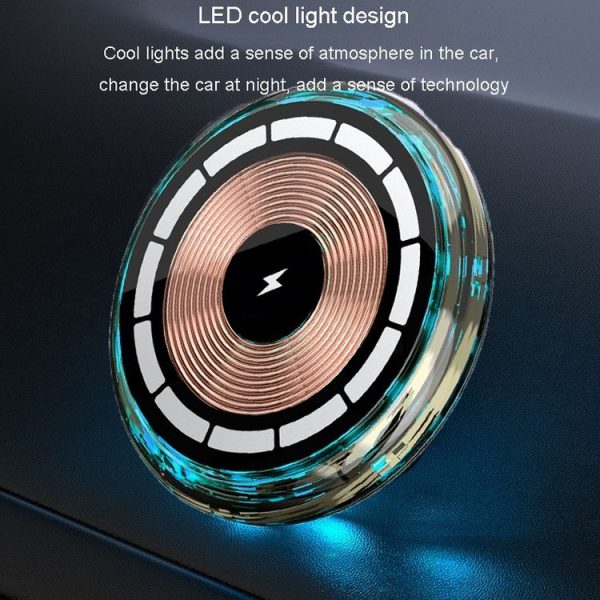 IPhone Magsafe Magnetic Car Wireless Charger Phone Holder Light Emitting Wireless Charger, Style: Ice Blue Breathe Light - Image 2