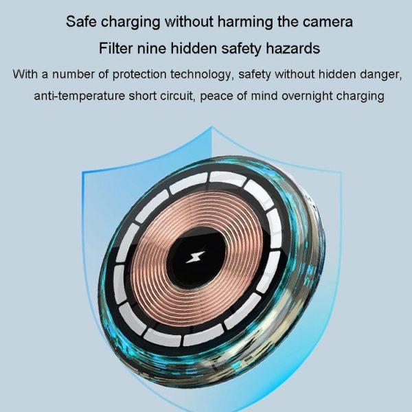 IPhone Magsafe Magnetic Car Wireless Charger Phone Holder Light Emitting Wireless Charger, Style: Ice Blue Breathe Light - Image 4