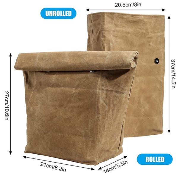 Waterproof Anti-Dirty Repeated Use Aluminum Foil Ice Bag Outdoor 8A Oil Wax Saurry Lunch Insulation Bag (Brown) - Image 5