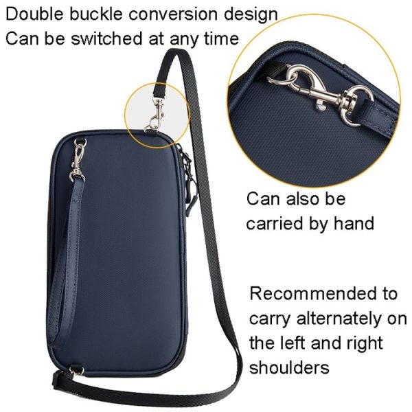 Travel Handheld ID Bag RFID Waterproof Multi-Card Neck Passport Case (Blue) - Image 5