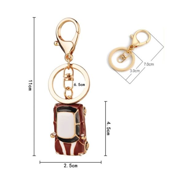 Mini Car Keychain Pendant Toy Beetle Car Gift, Color: Red - Image 3