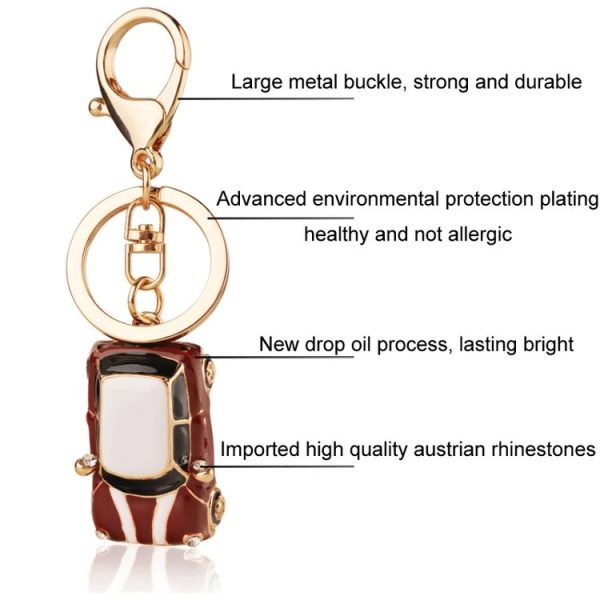 Mini Car Keychain Pendant Toy Beetle Car Gift, Color: Red - Image 4