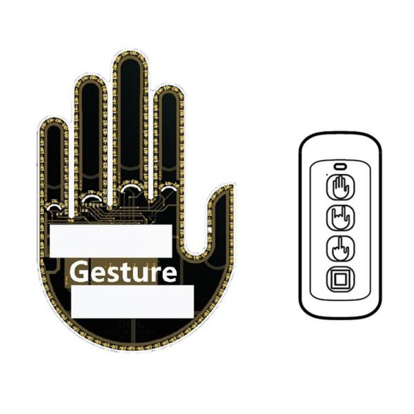 Vehicle-Mounted Multifunctional Warning Anti-Rear Collision Gesture Light (Womens Black) - Image 2