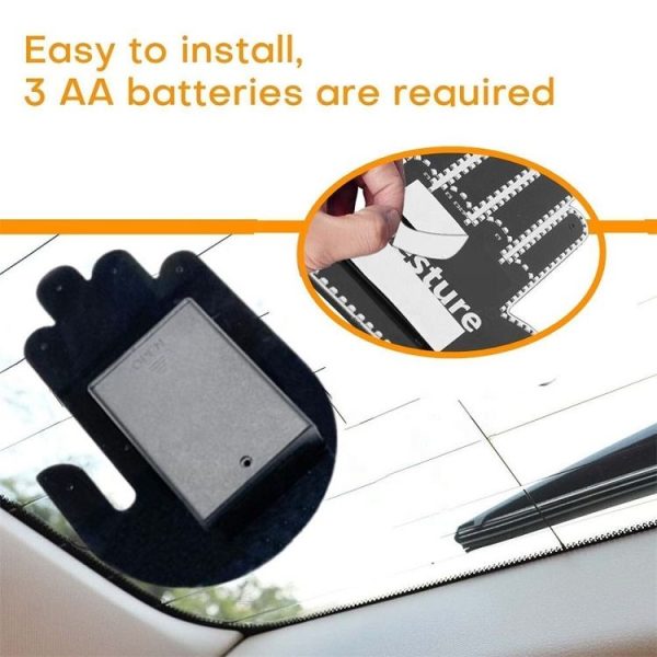 Vehicle-Mounted Multifunctional Warning Anti-Rear Collision Gesture Light (Womens Black) - Image 3