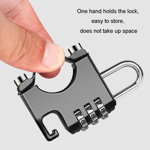 Motorcycle Helmet Anti-Theft Lock Fixed Helmet Combination Padlock, Color: Black - Image 4