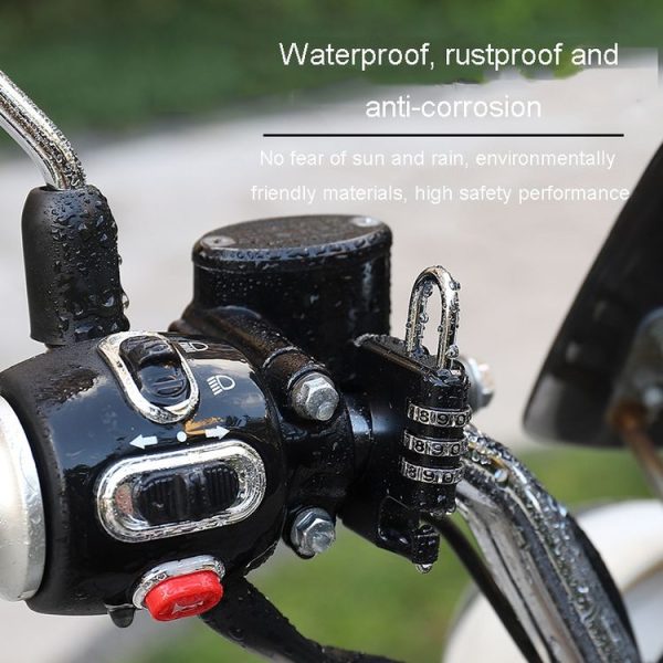 Motorcycle Helmet Anti-Theft Lock Fixed Helmet Combination Padlock, Color: Black - Image 7